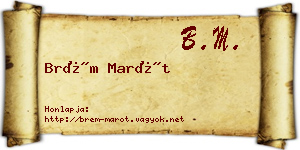 Brém Marót névjegykártya